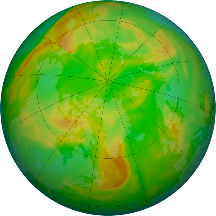Arctic ozone map for 10 June 1999